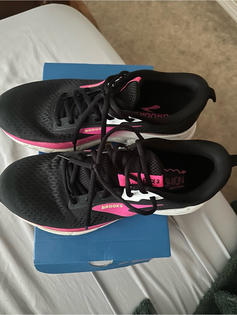 Brooks Black and Pink Women’s Athletic Running Sneakers